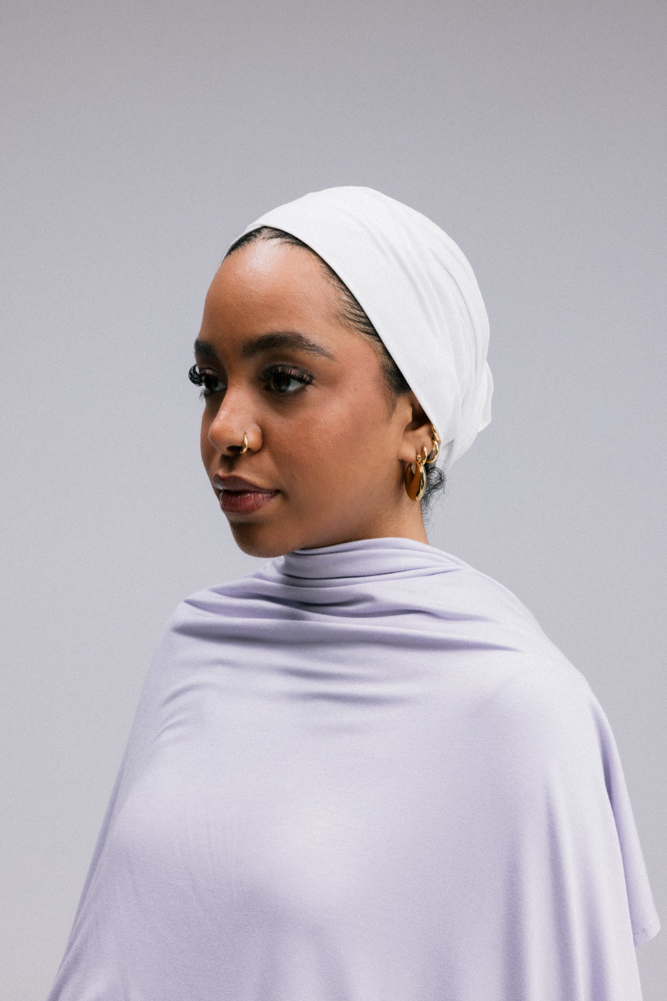 Overlay hijab undercaps, designed in a sleek V shape.