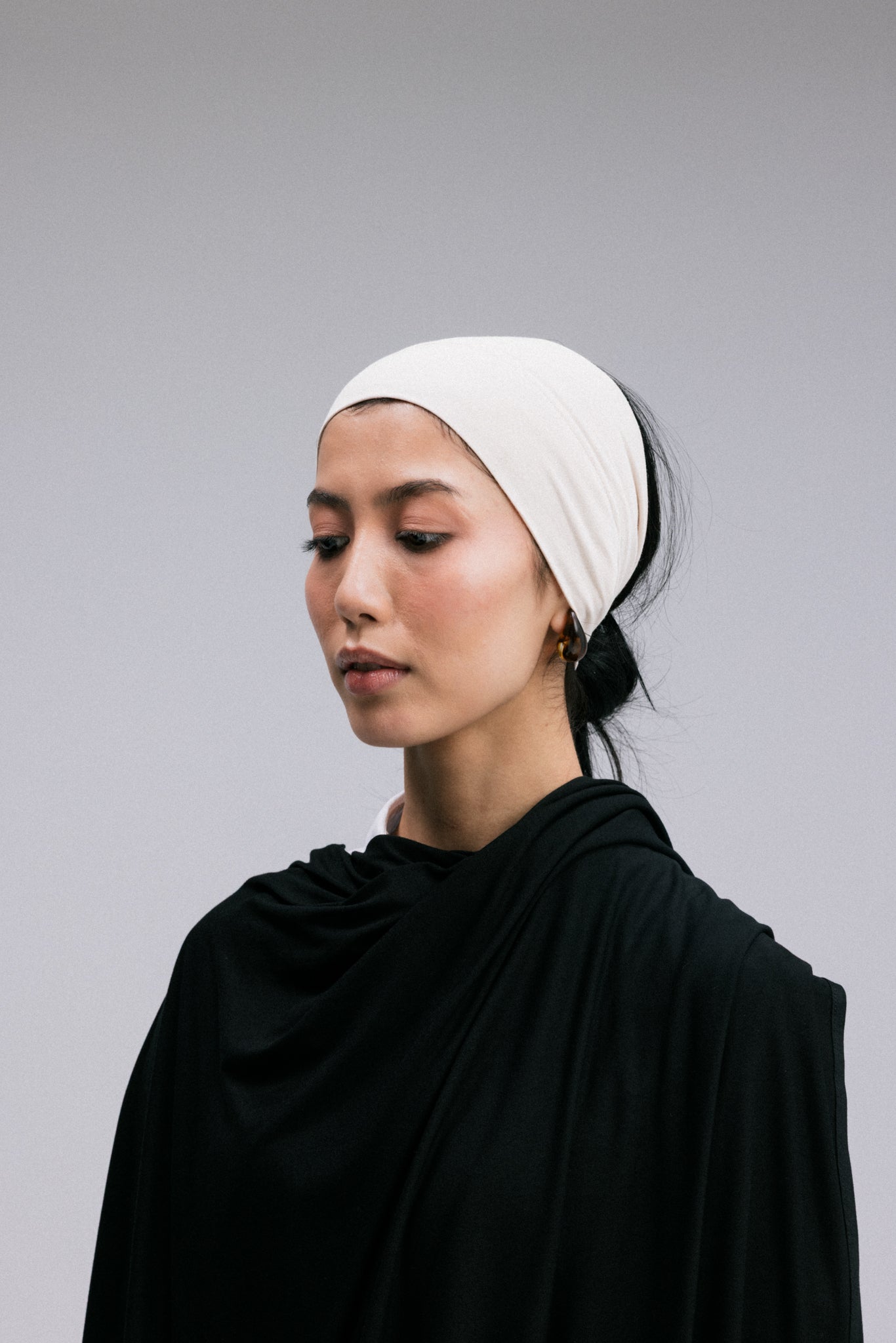 Overlay hijab undercaps in a headband design.