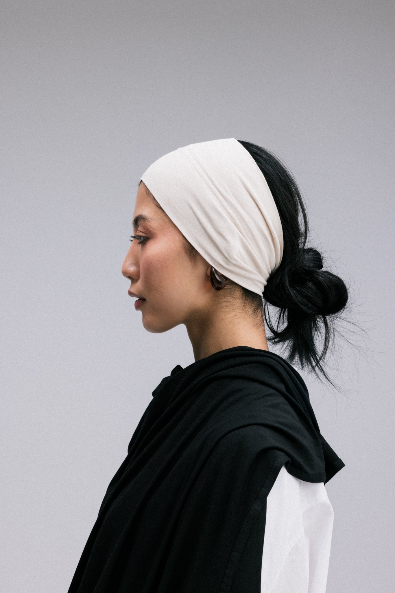 Overlay hijab undercaps in a headband design.